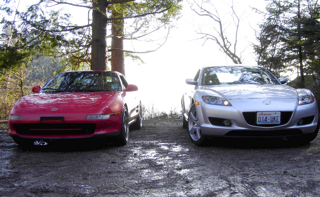 MR2 and RX-8 front view