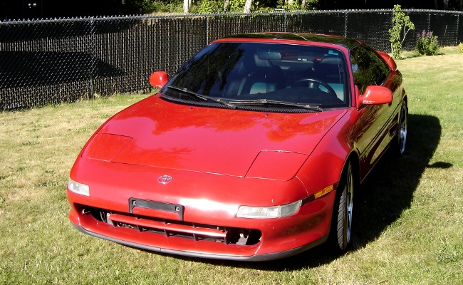 MR2 front view on grass
