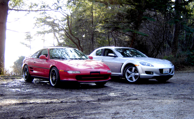 MR2 and RX-8 front-side view